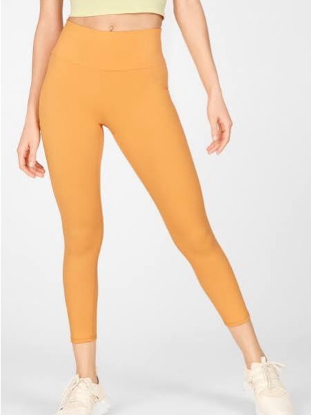 Fabletics Boost II High-Waisted Strappy Orange PowerHold Leggings
